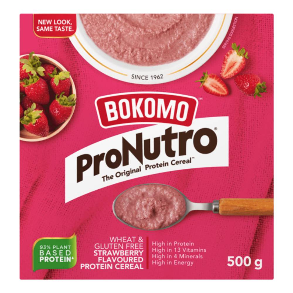 Bokomo ProNutro Wheat & Gluten Free Strawberry Flavoured Protein Cereal 500g